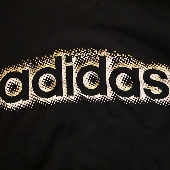 NWOT Adidas SS Black/White/Gold T-Shirt, Large - Picture 2 of 3